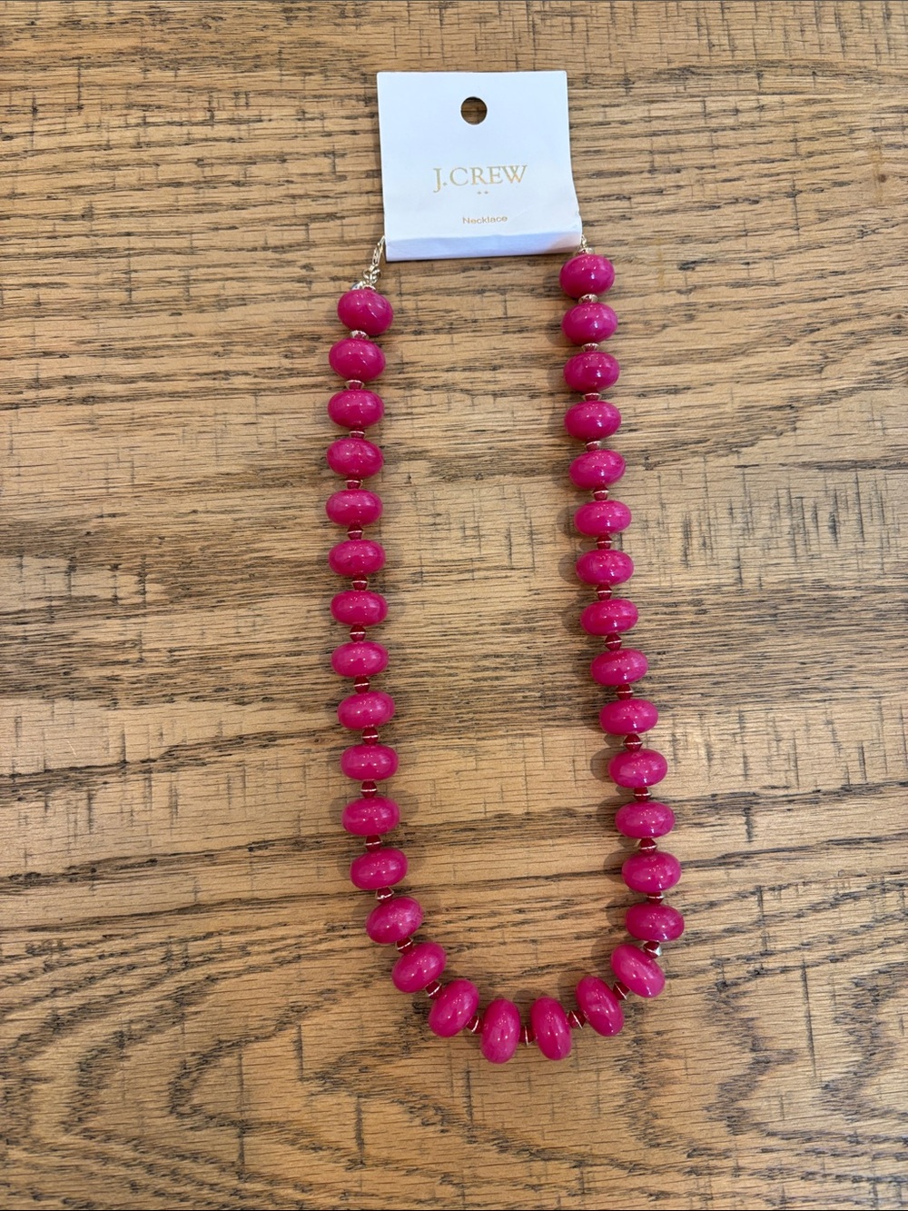 J. Crew Factory Pink Beaded Necklace Chunky Statement Jewelry NWT NEW $54 Gift